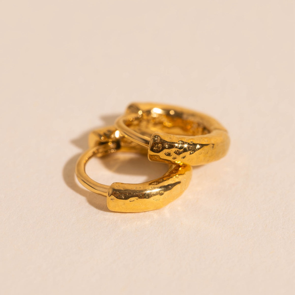 Hammered Tiny Huggie Hoop Earrings