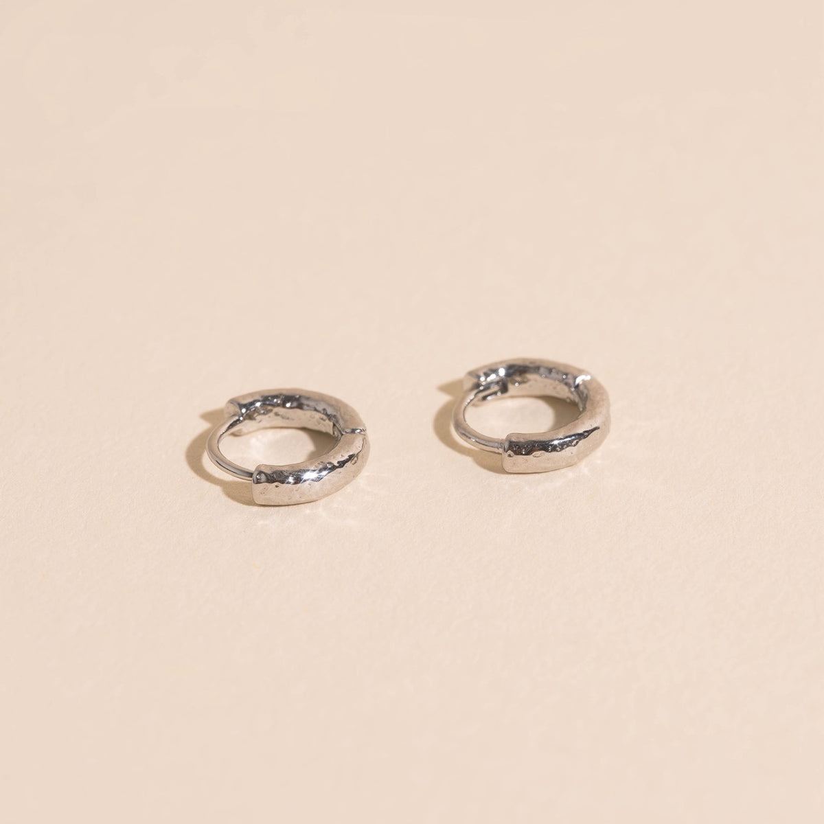 Hammered Tiny Huggie Hoop Earrings