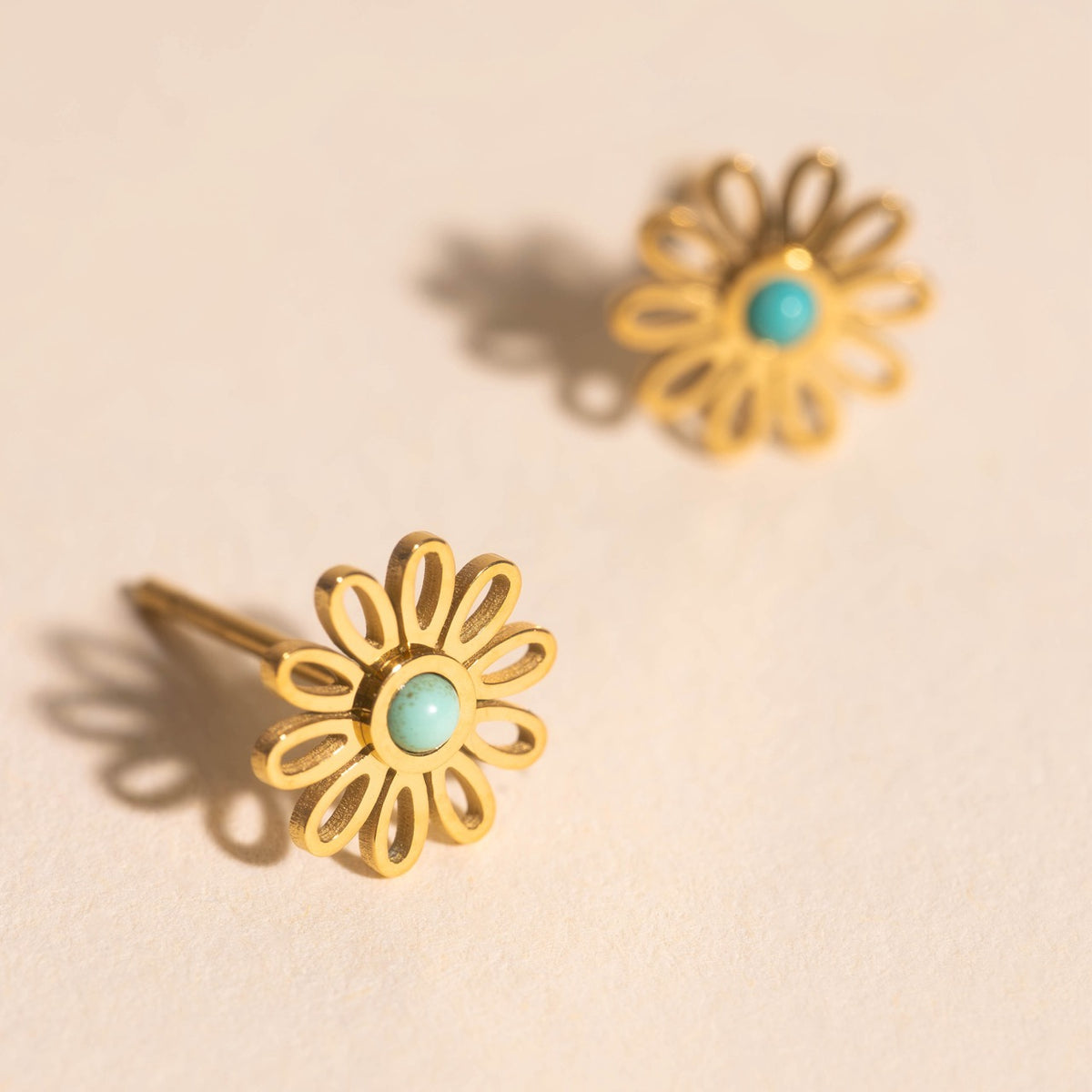 Turquoise Flower Mini Stud Earrings