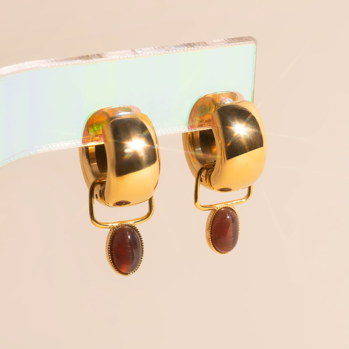 Marshmallow Mega Huggie Hoop Earrings