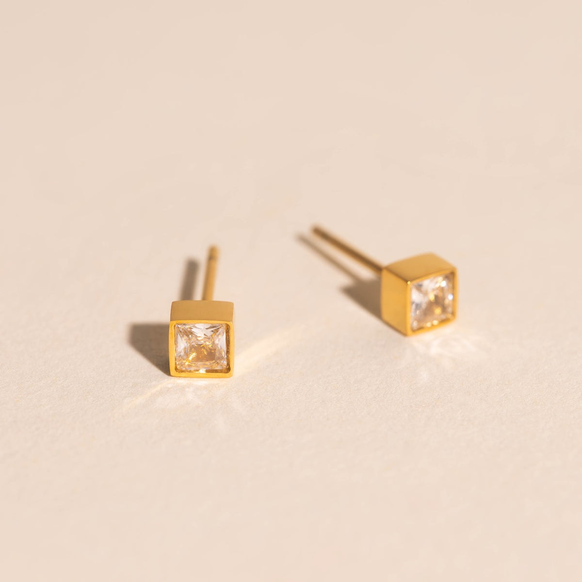 Square Crystal Mini Stud Earrings