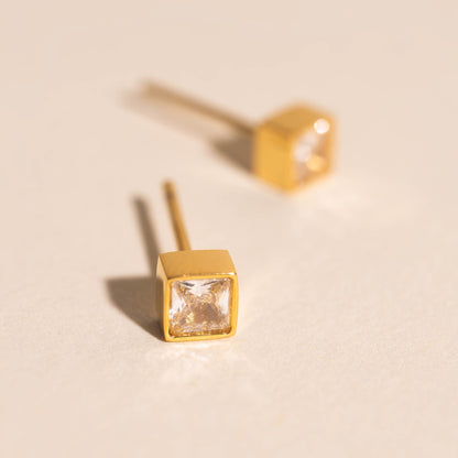 Square Crystal Mini Stud Earrings