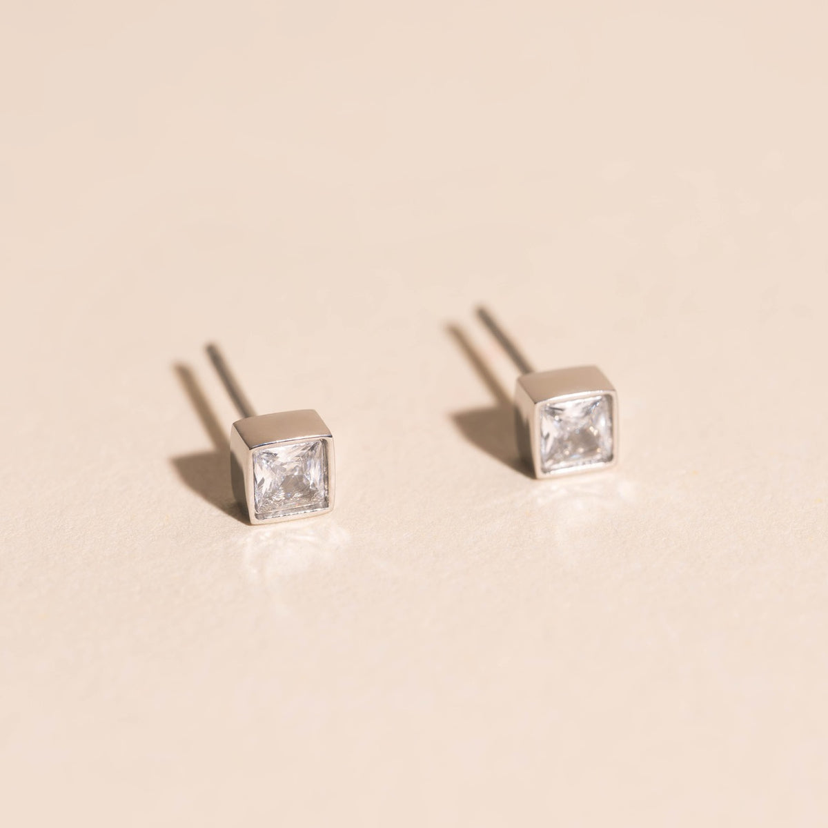 Square Crystal Mini Stud Earrings