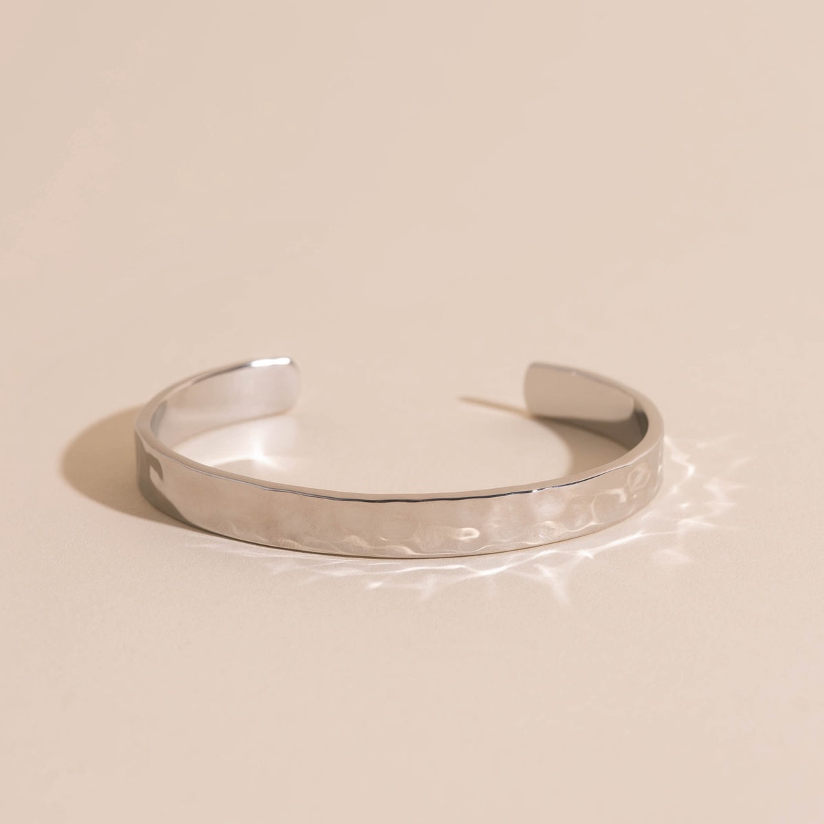 8mm Hammered Cuff Bracelet