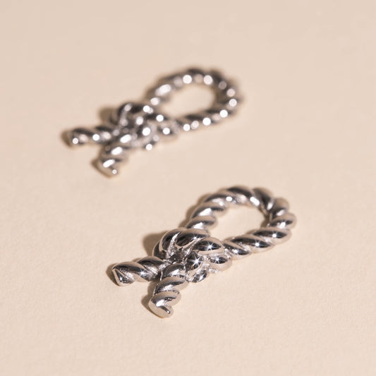 Rope Knot Huggie Hoop Charms