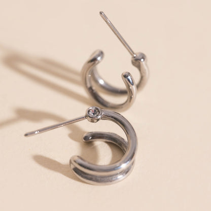 Mini Loop Stud Earrings