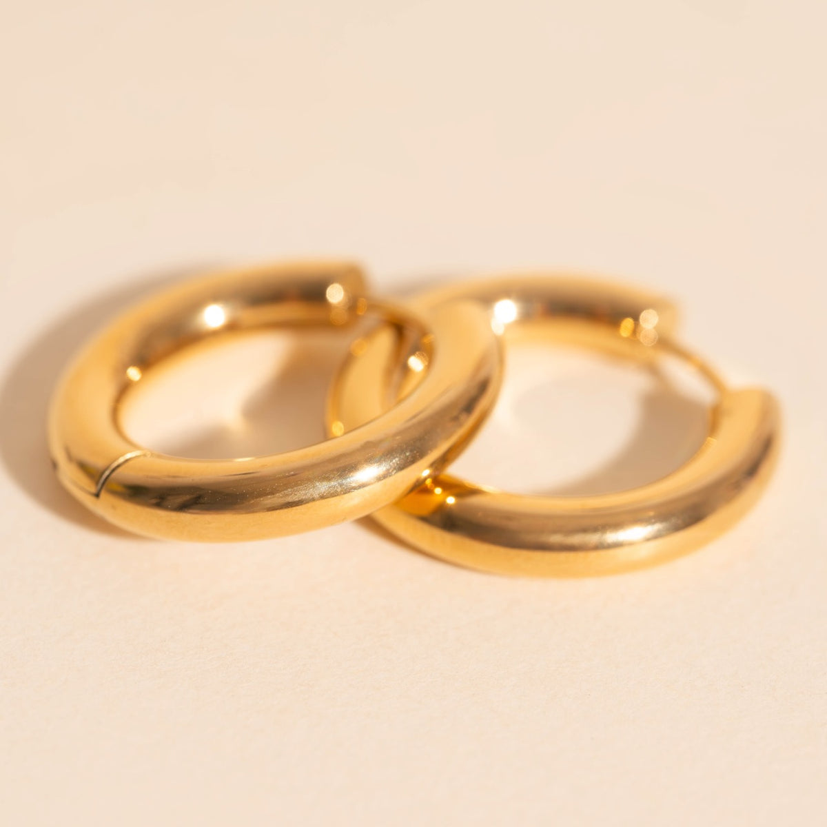 Titanium Chunky Rounded Huggie Hoop Earrings - FeatherTUFF™