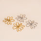 Jumbo Wire Floral Huggie Hoop Earrings
