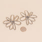Jumbo Wire Floral Huggie Hoop Earrings