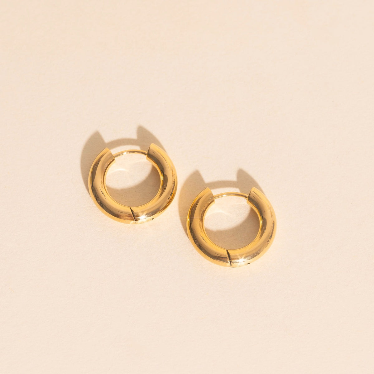 Titanium Chunky Rounded Huggie Hoop Earrings - FeatherTUFF™