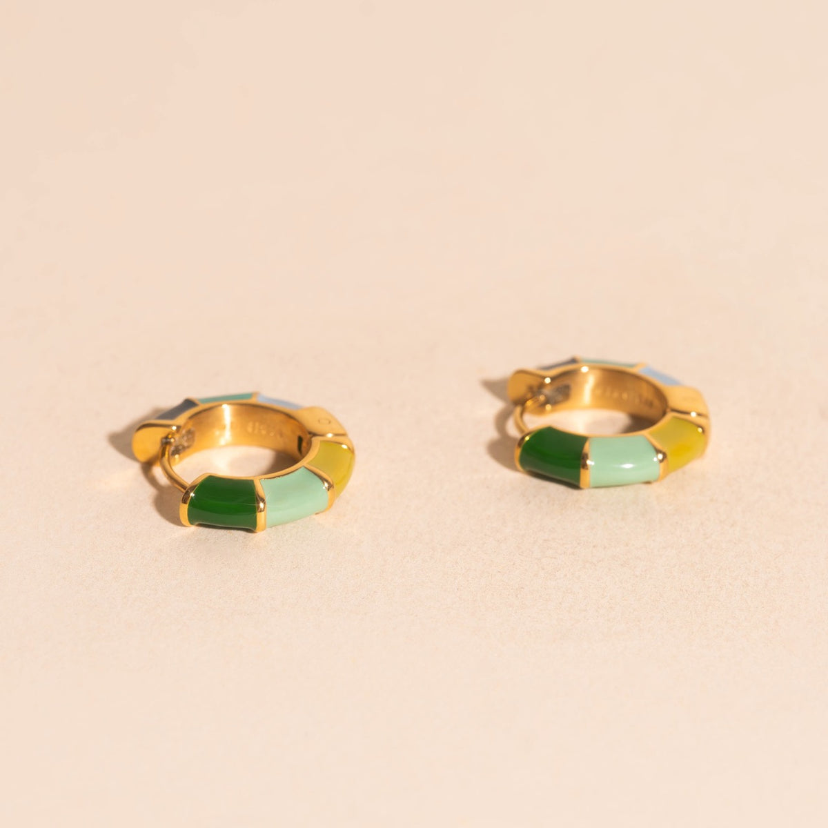 Color Block Huggie Hoop Earrings
