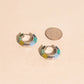 Color Block Huggie Hoop Earrings