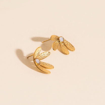 Mini Half Bloomed Stud Earrings
