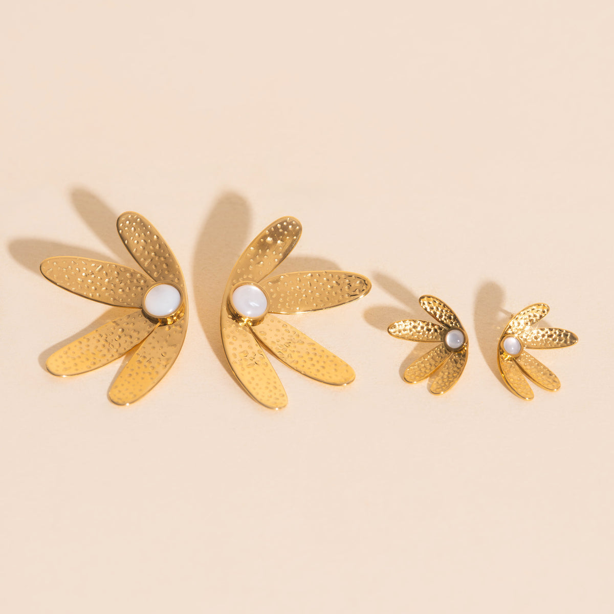 Jumbo Half Bloomed Stud Earrings