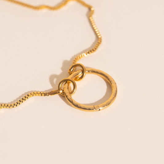 Hammered Circle Necklace Charm Clasp (18mm)