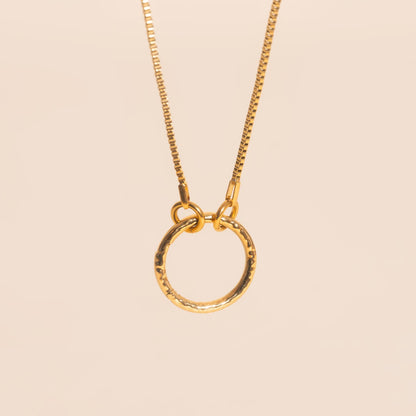 Hammered Circle Necklace Charm Clasp (18mm)