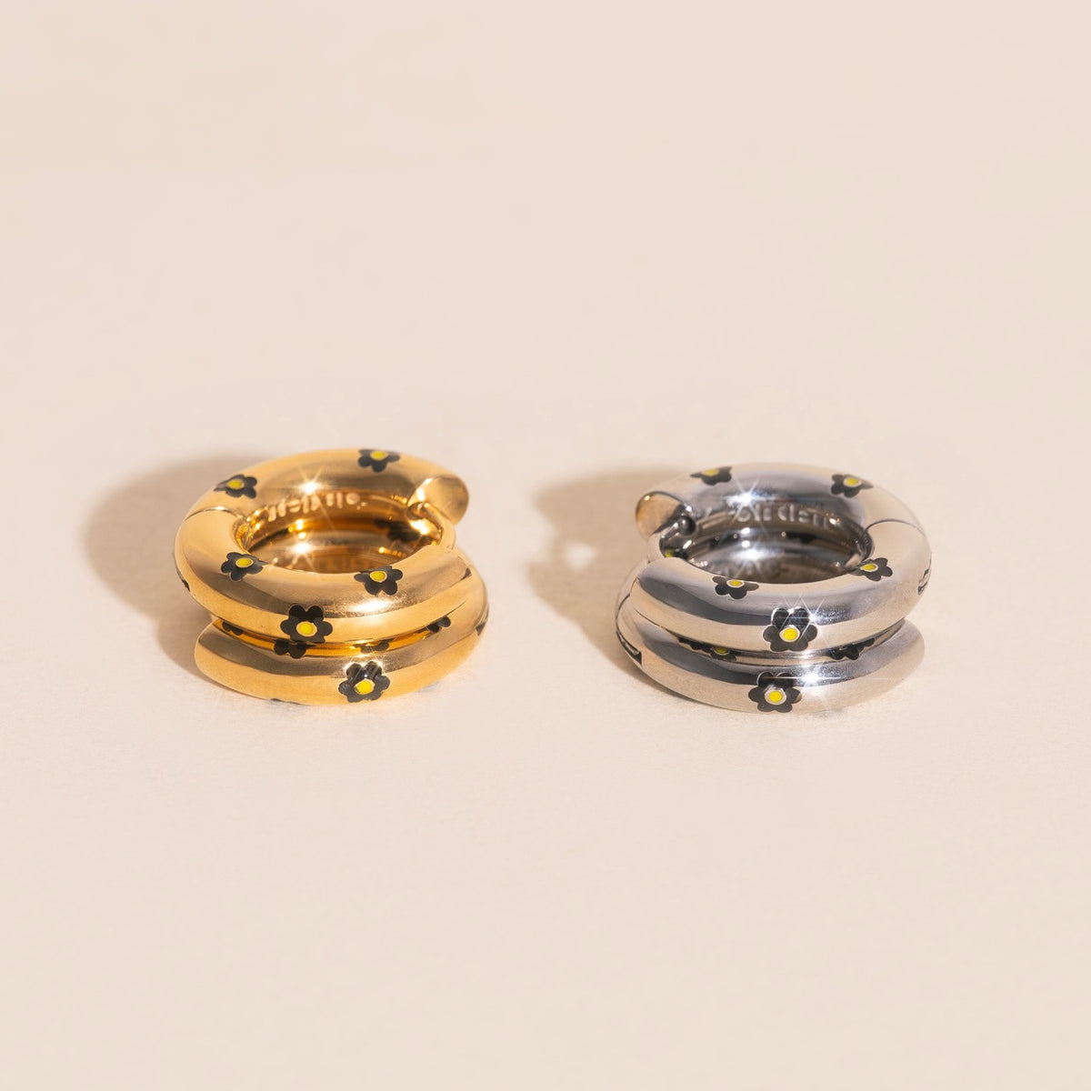 Daisy Chunky Rounded Huggie Hoop Earrings
