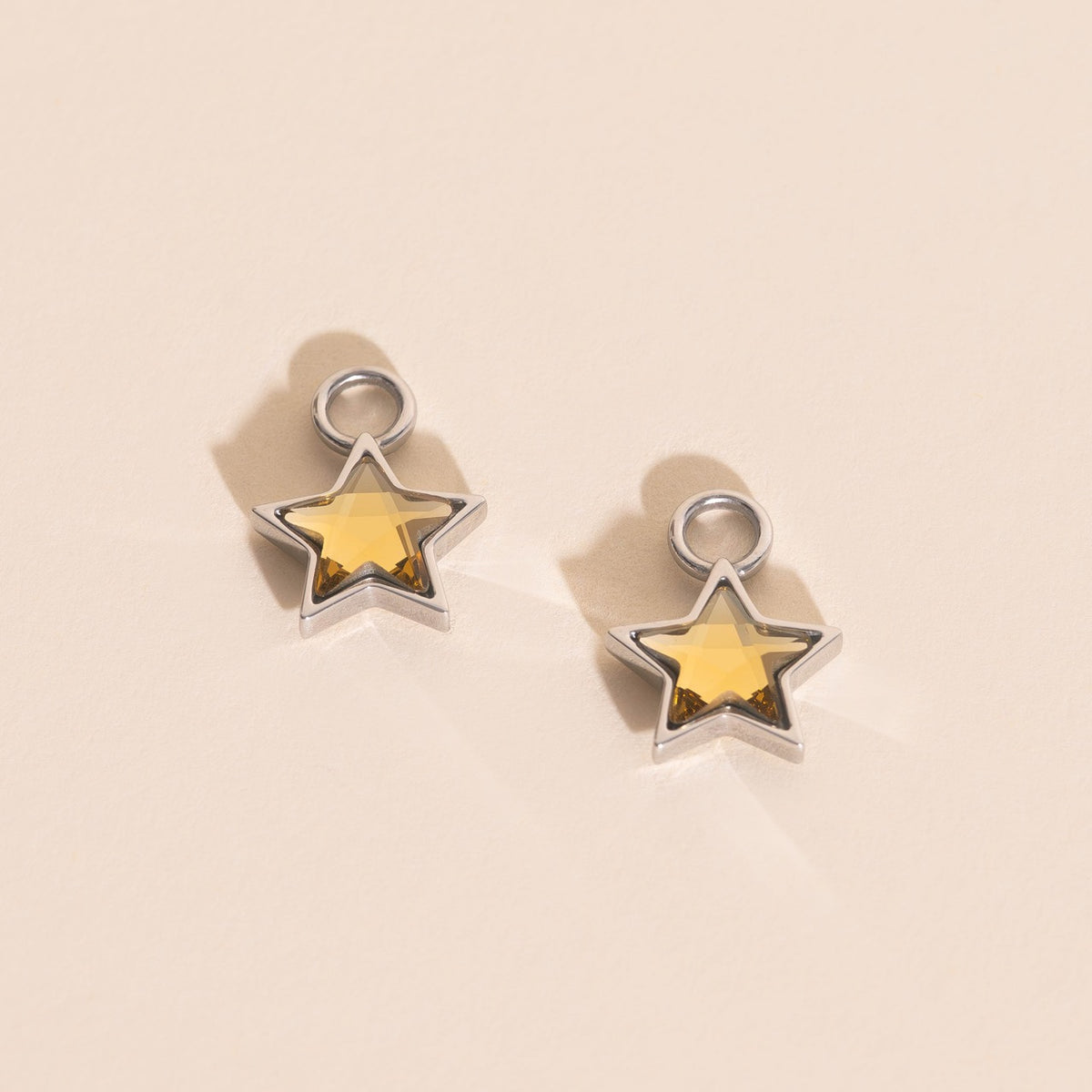 Shiny Star Huggie Hoop Charms