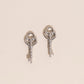Key Heart Huggie Hoop Charms
