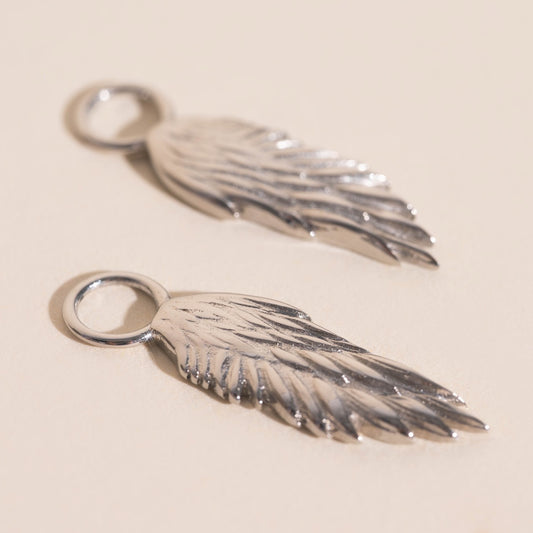 Wing Chunky Huggie Hoop Charms