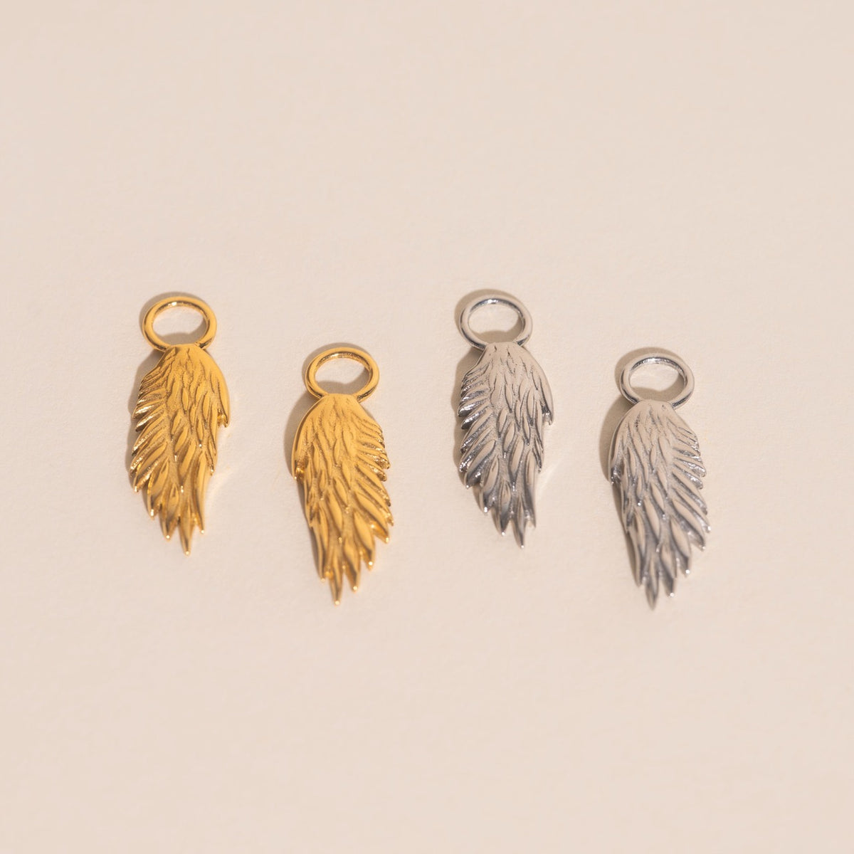 Wing Chunky Huggie Hoop Charms