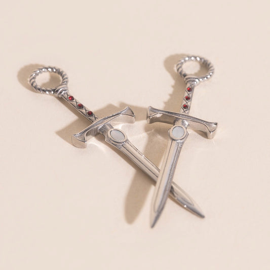 Sword Chunky Huggie Hoop Charms