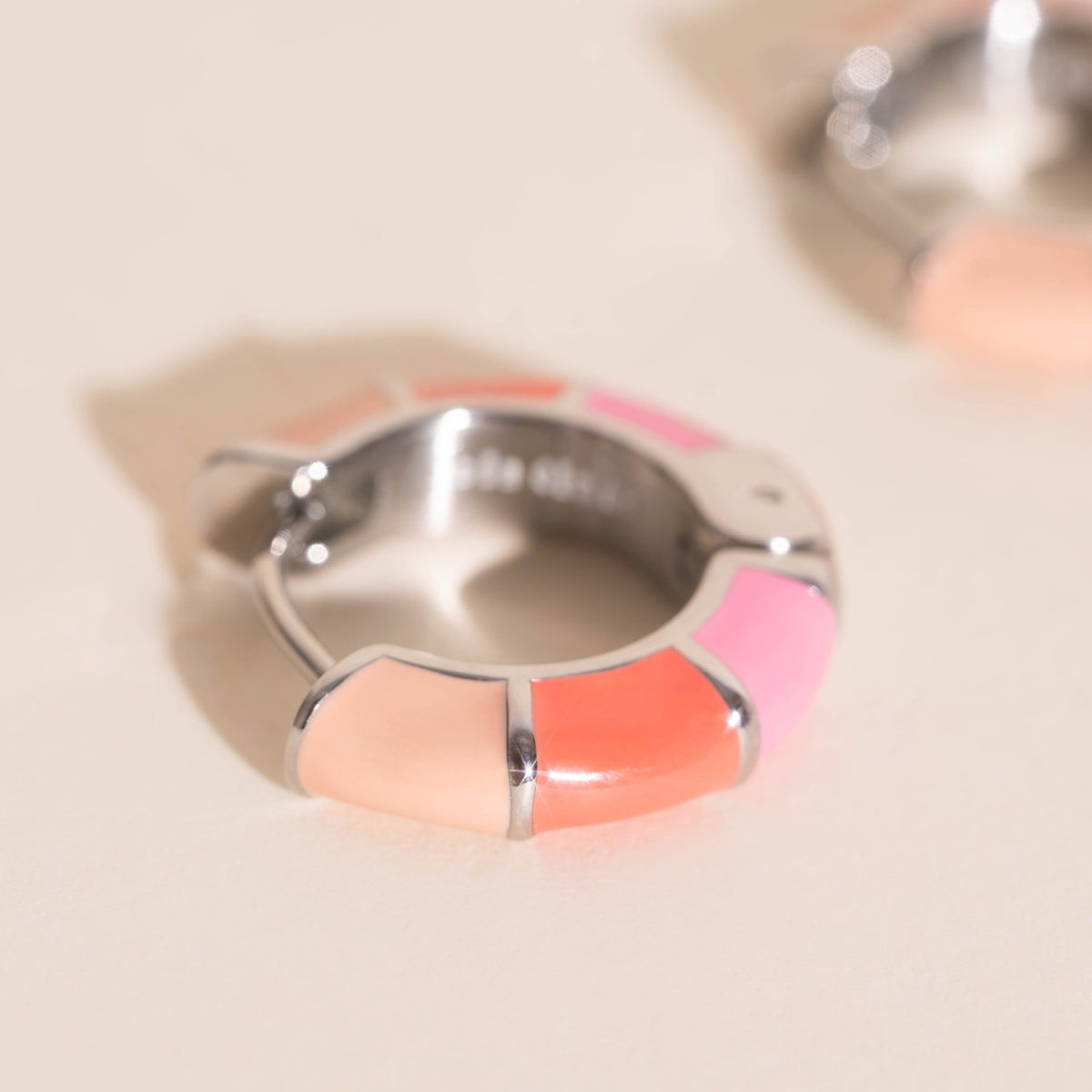 Color Block Huggie Hoop Earrings