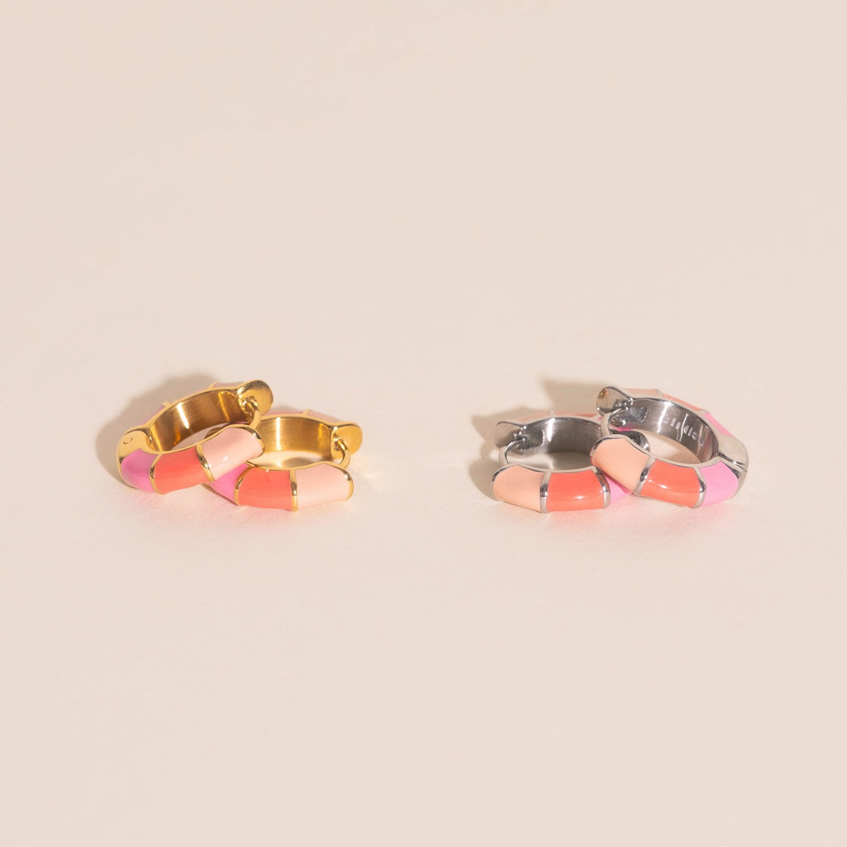 Color Block Huggie Hoop Earrings