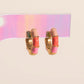 Color Block Huggie Hoop Earrings