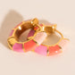 Color Block Huggie Hoop Earrings