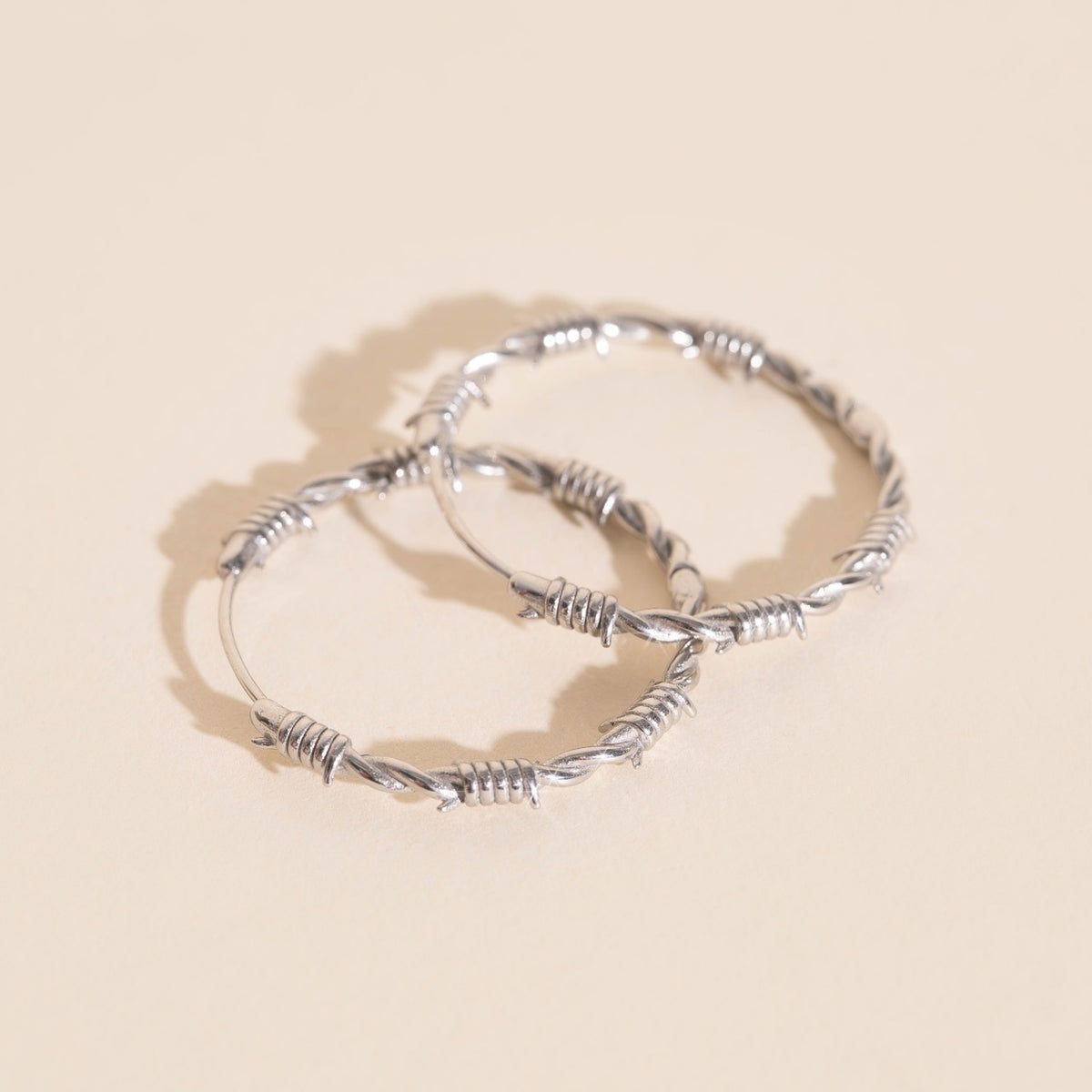 Barbed Wire Huggie Hoop Earrings
