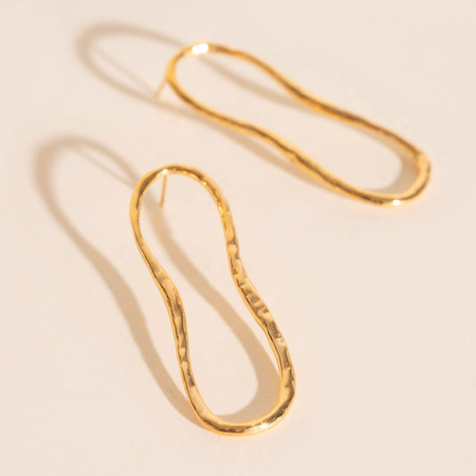 Hammered Oval Stud Earrings