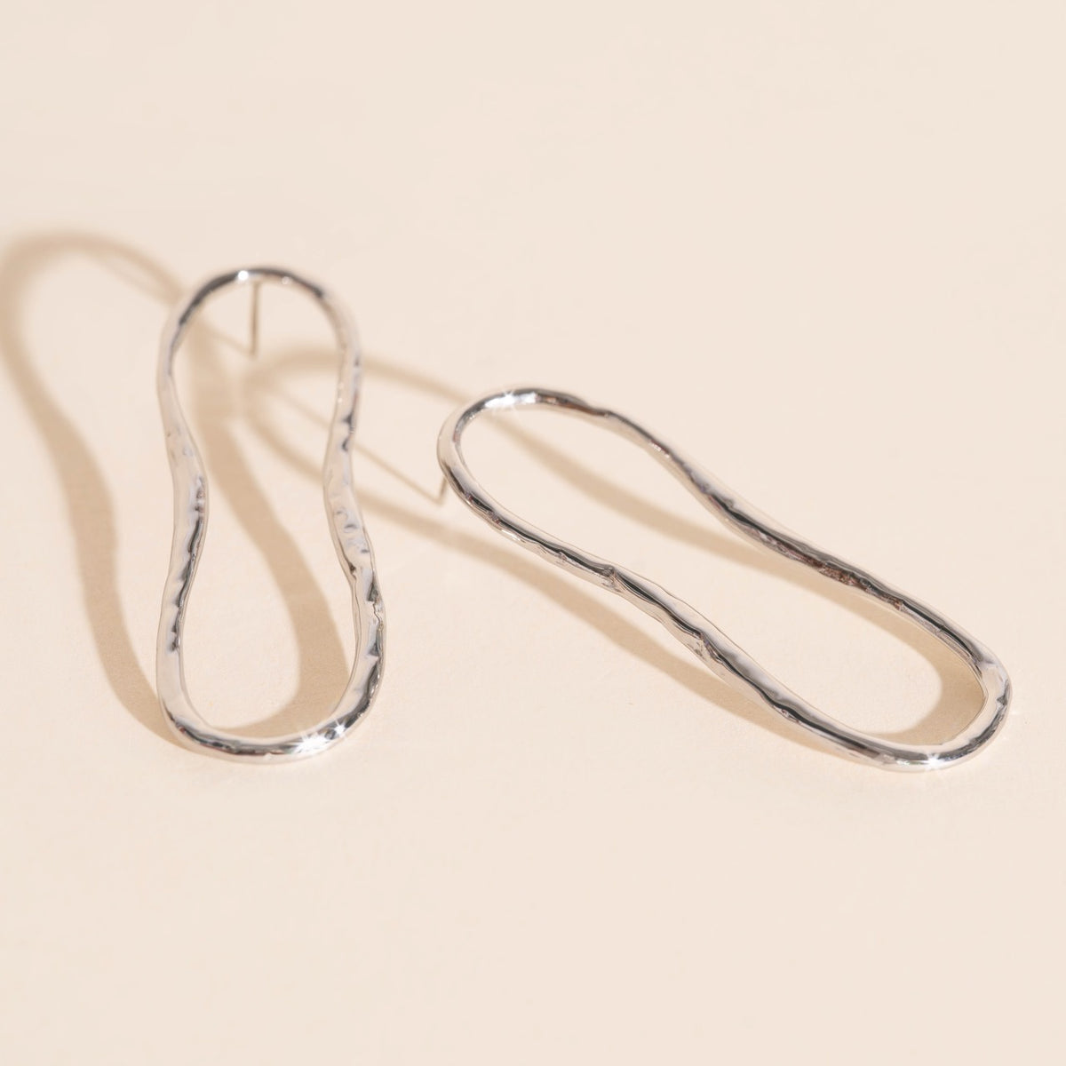 Hammered Oval Stud Earrings