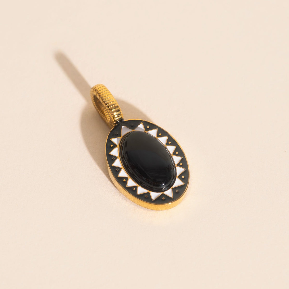 Black Stone Necklace Charm