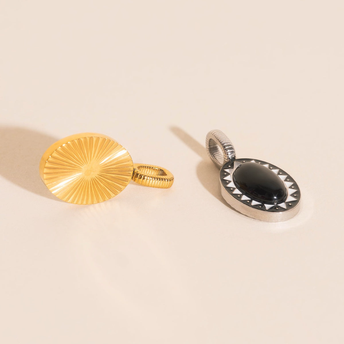 Black Stone Necklace Charm