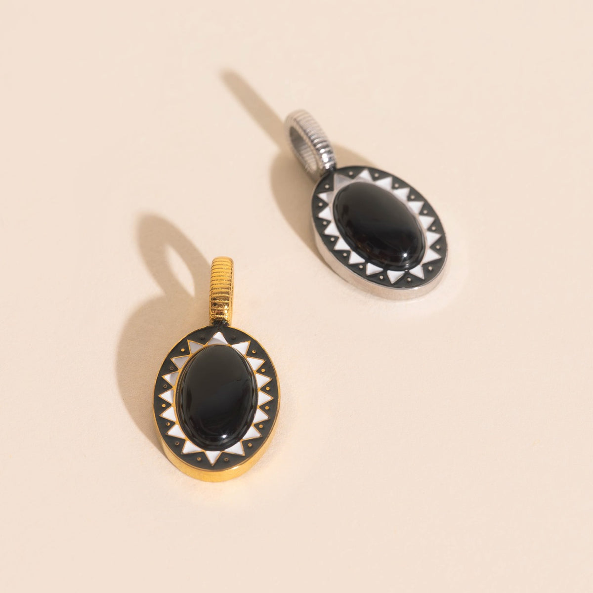 Black Stone Necklace Charm
