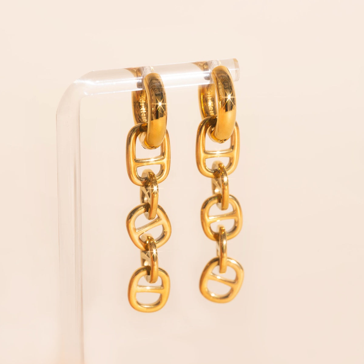 Chain Chunky Huggie Hoop Charms