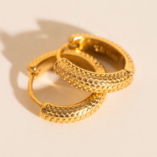 Snake Chunky Huggie Hoop Earrings