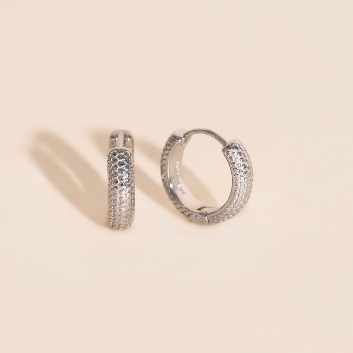 Snake Chunky Huggie Hoop Earrings