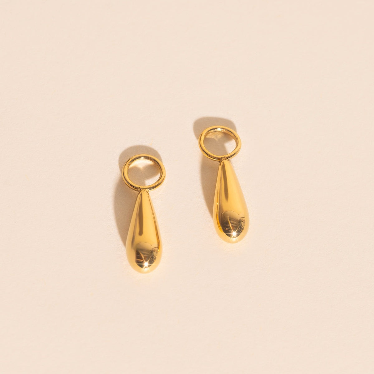 Droplet Chunky Huggie Hoop Charms