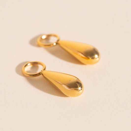 Droplet Chunky Huggie Hoop Charms