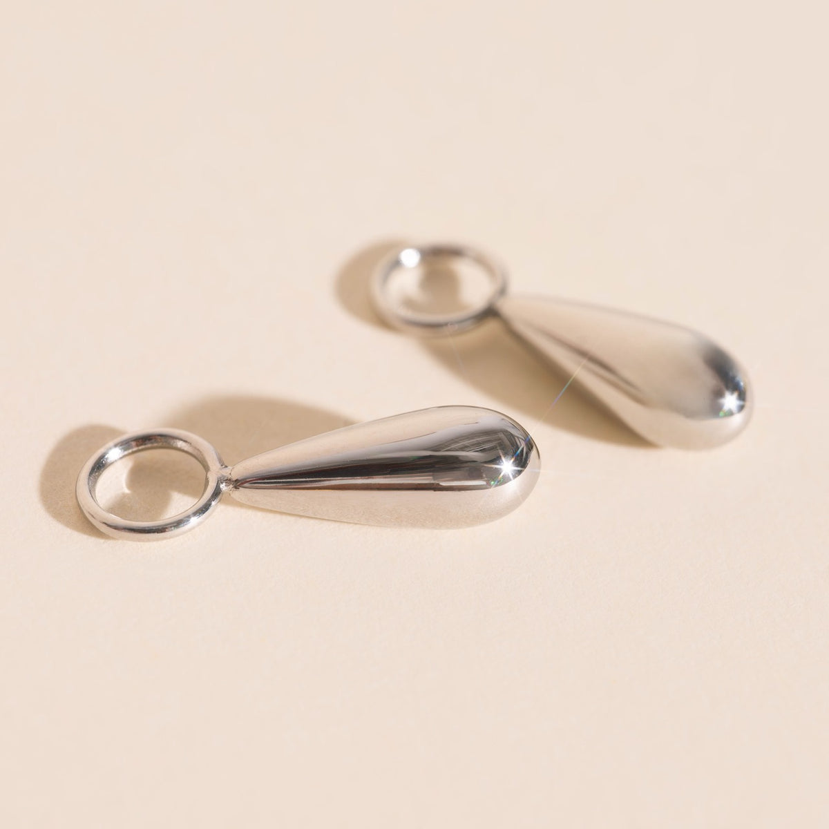 Droplet Chunky Huggie Hoop Charms