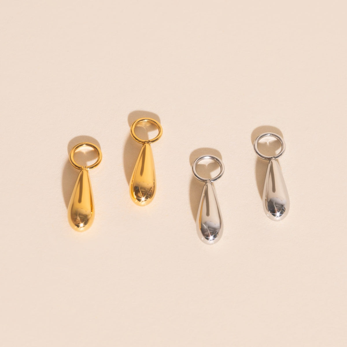 Droplet Chunky Huggie Hoop Charms