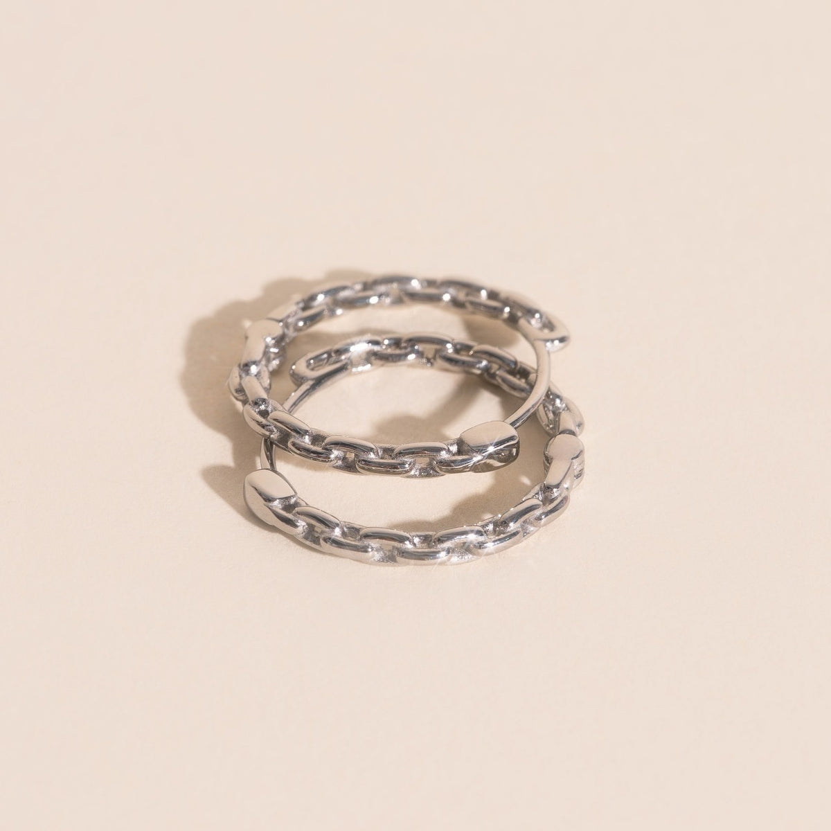 Chain Huggie Hoop Earrings