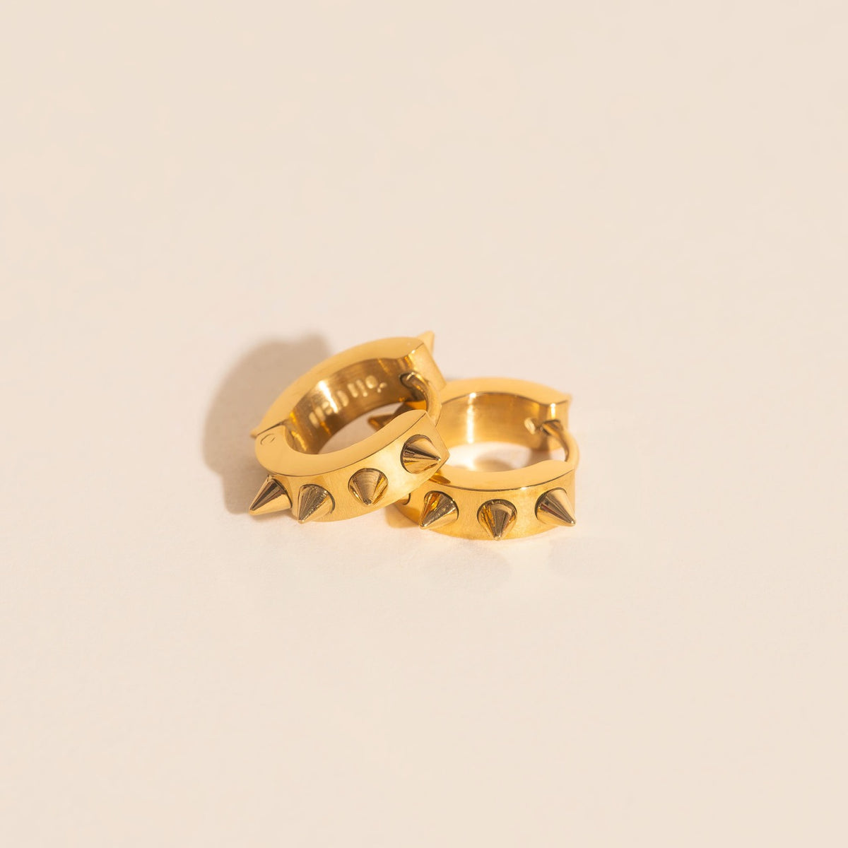 Spiked Chunky Huggie Hoop Earrings