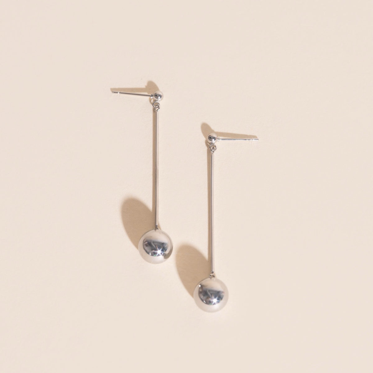 Ball Hammered Bar Stud Earrings