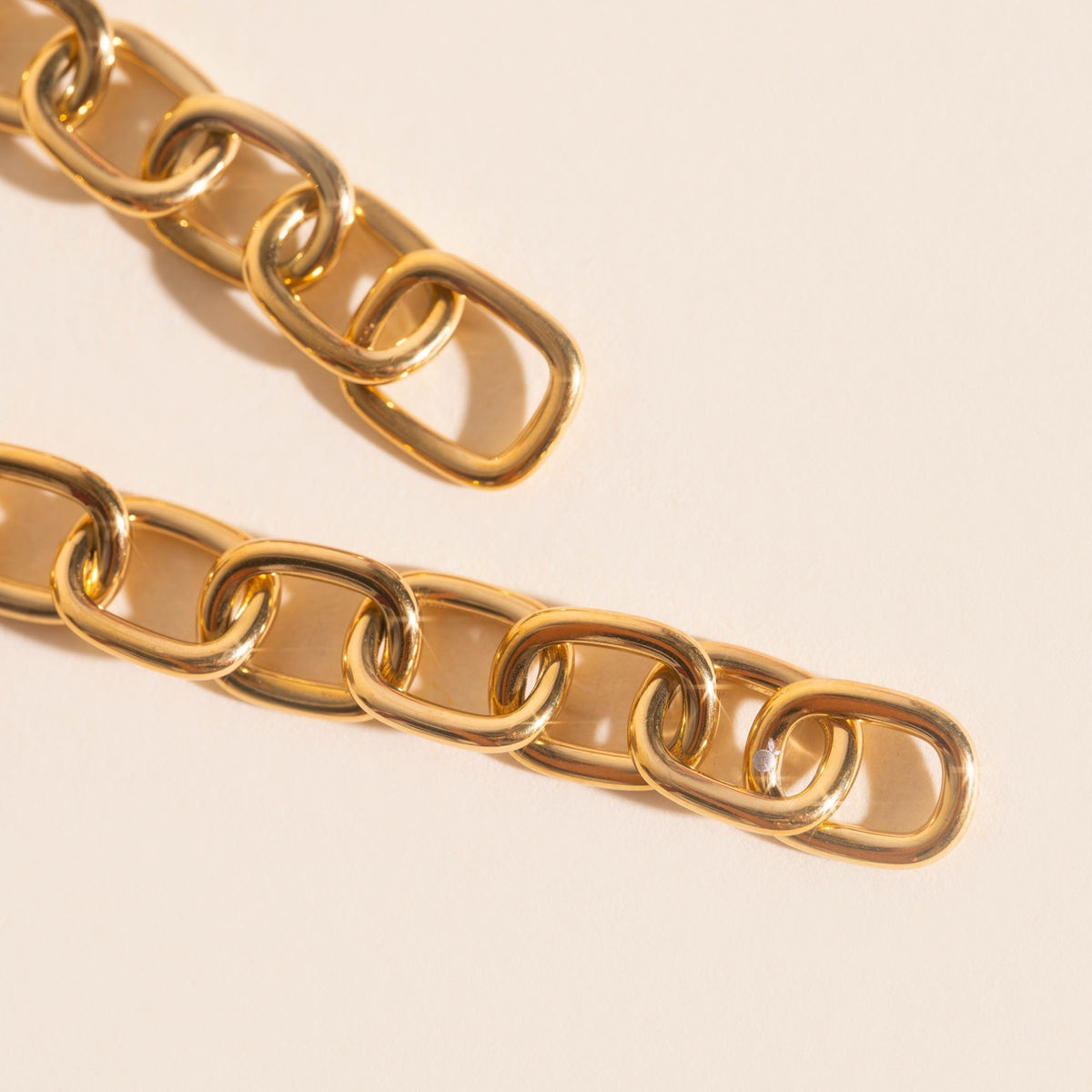Long Chain Chunky Huggie Hoop Charms