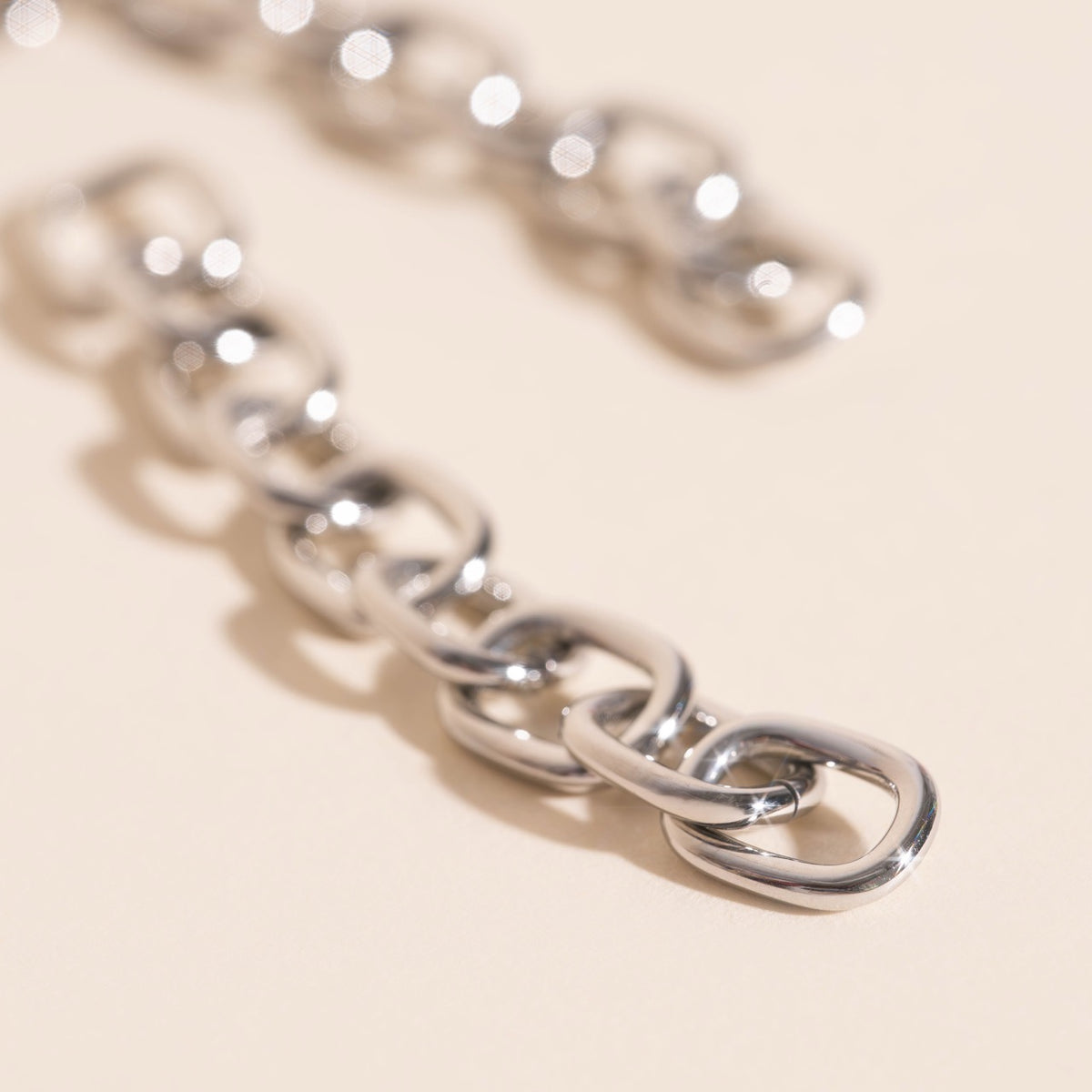 Long Chain Chunky Huggie Hoop Charms