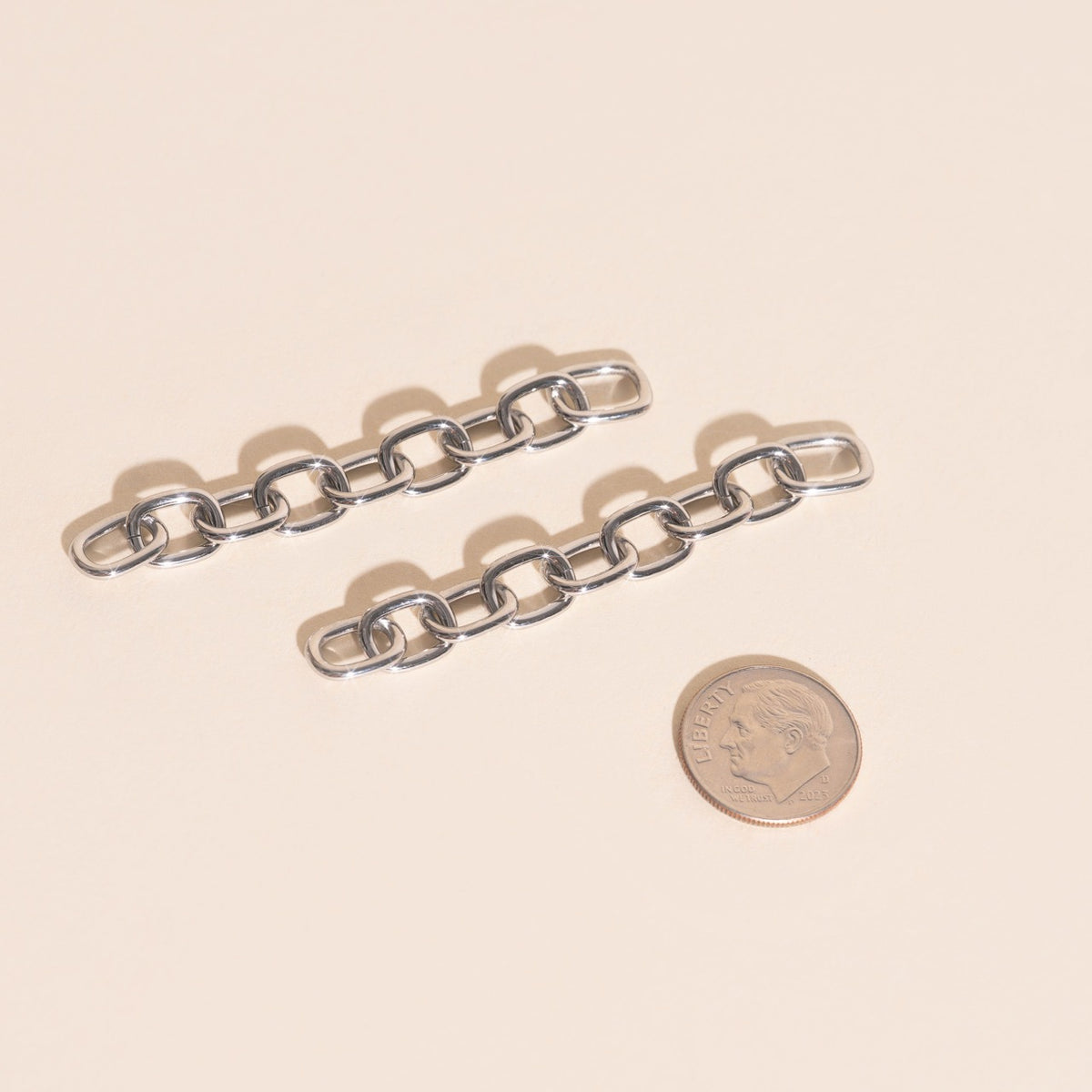 Long Chain Chunky Huggie Hoop Charms