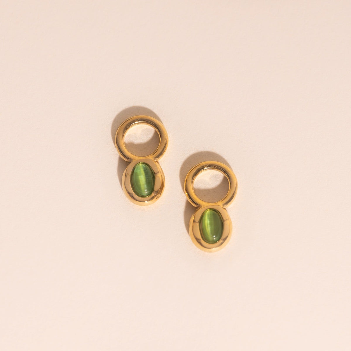 Stone Chunky Huggie Hoop Charms